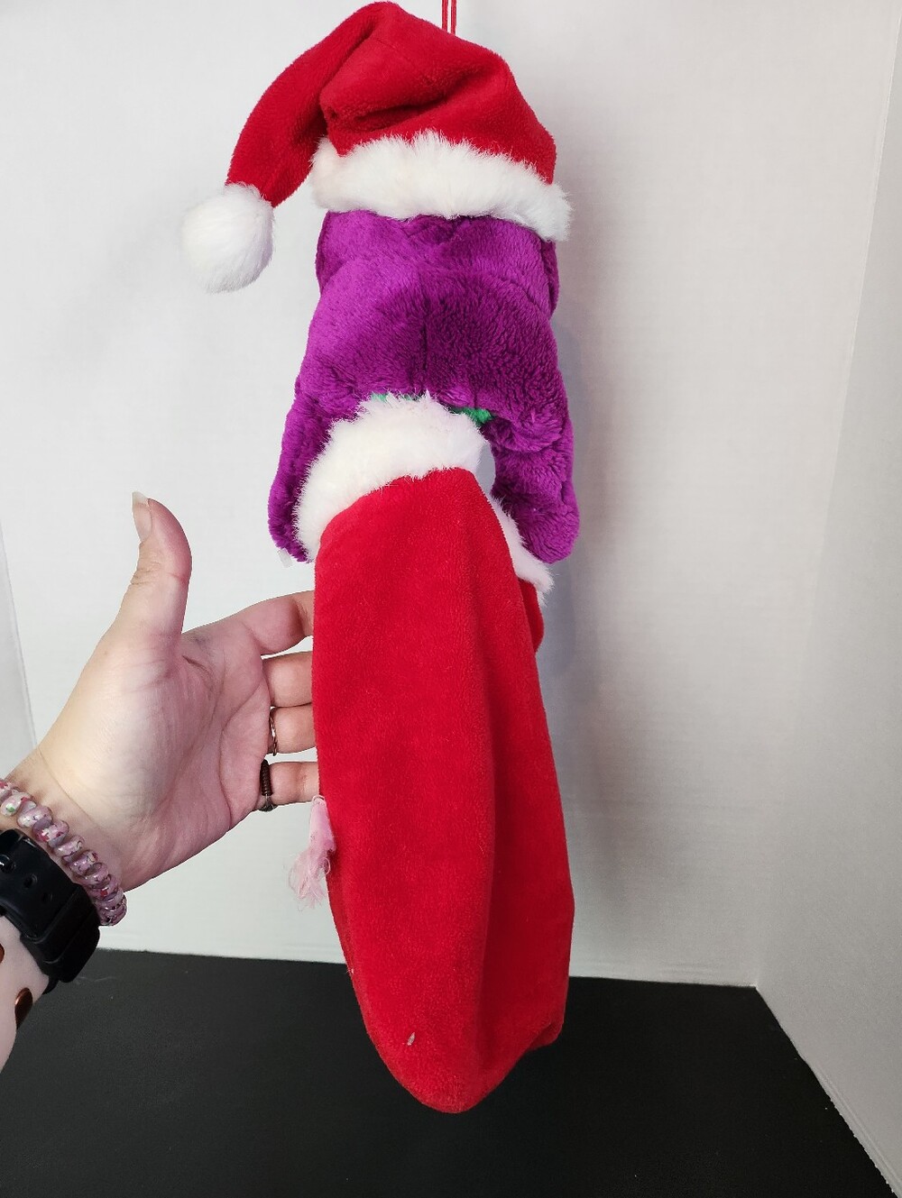 Vintage Plush Barney Christmas Stocking 90s - Picture 8 of 10